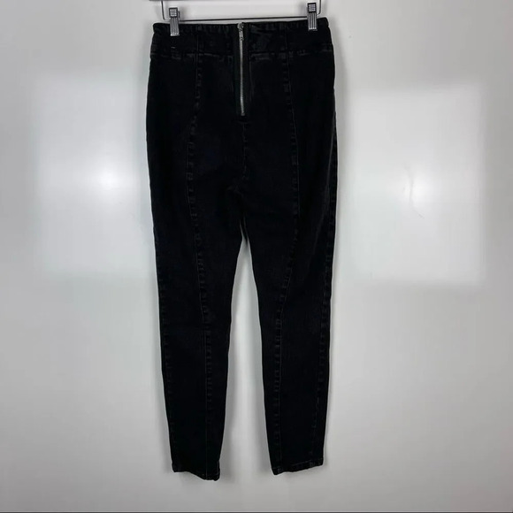 Urban Outfitters BDG Black High Waist Pull On Skinny Jeans Back Zipper Womens 28 - Picture 2 of 7